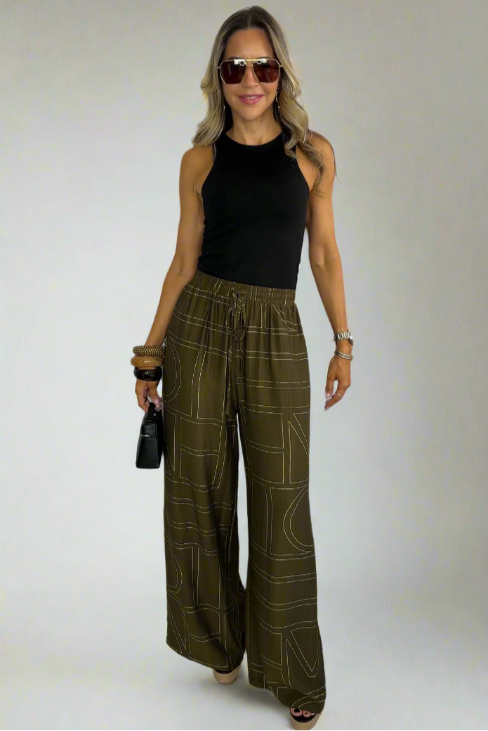 Olive Palazzo & Blouse Set