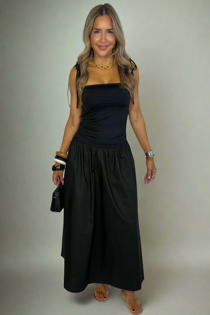 Black Poplin Maxi