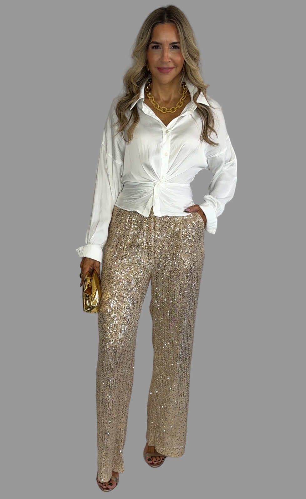 Gold Sequins Palazzo
