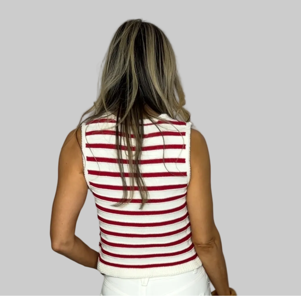 Red Stripes Top