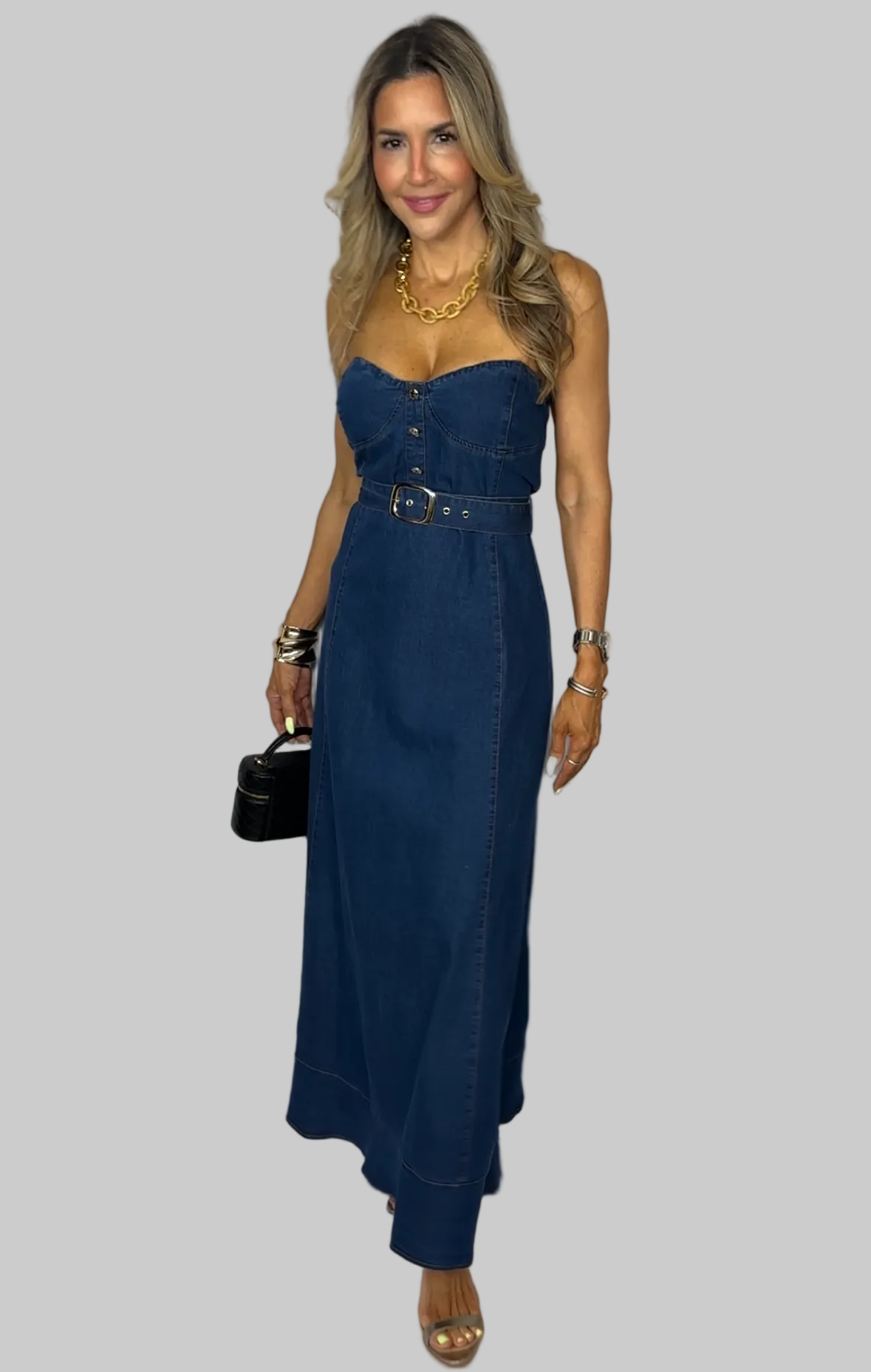Denim Belted Dress