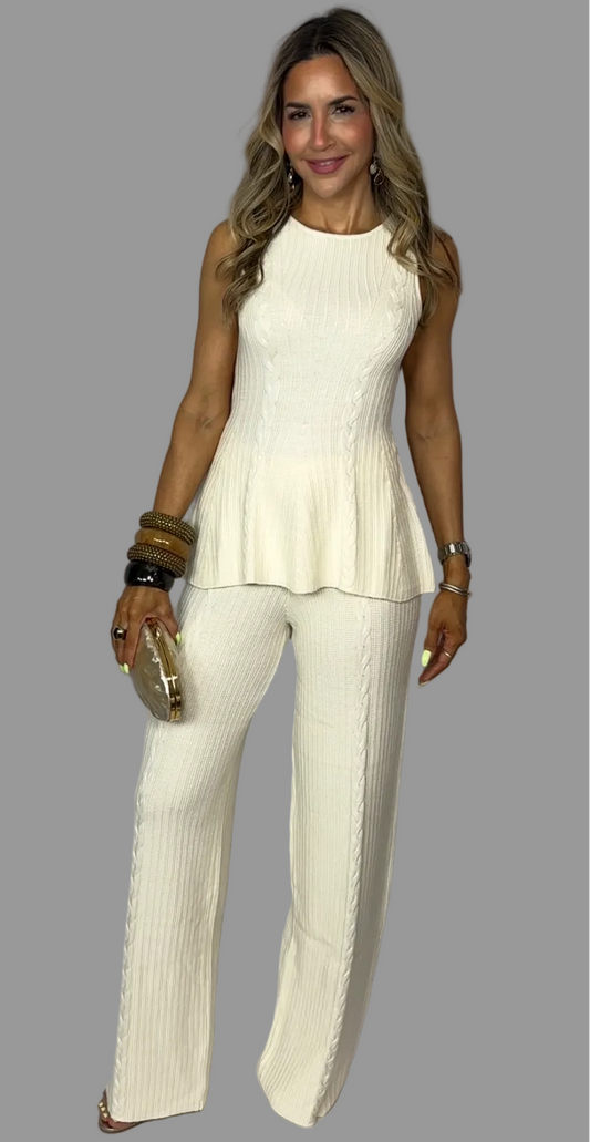 Cream Knit Set