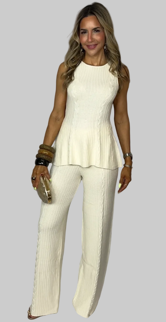 Cream Knit Set