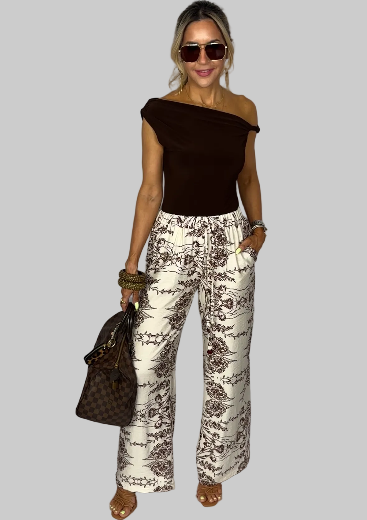 Brown Print Palazzo