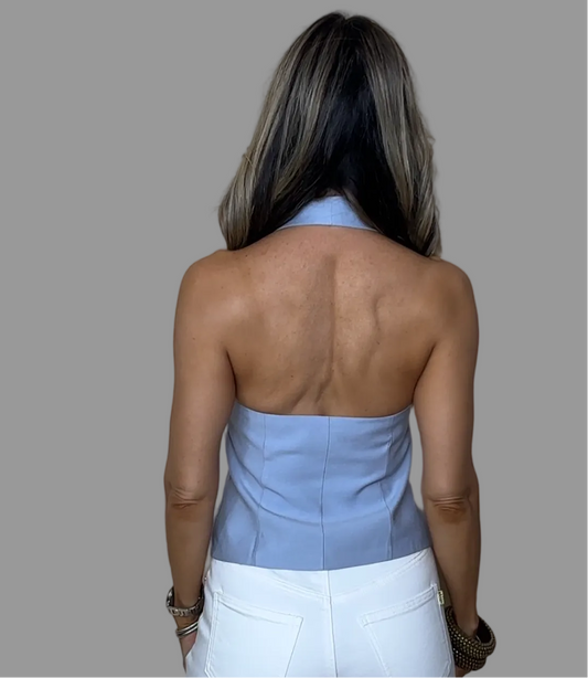 Dusty Blue Halter Top