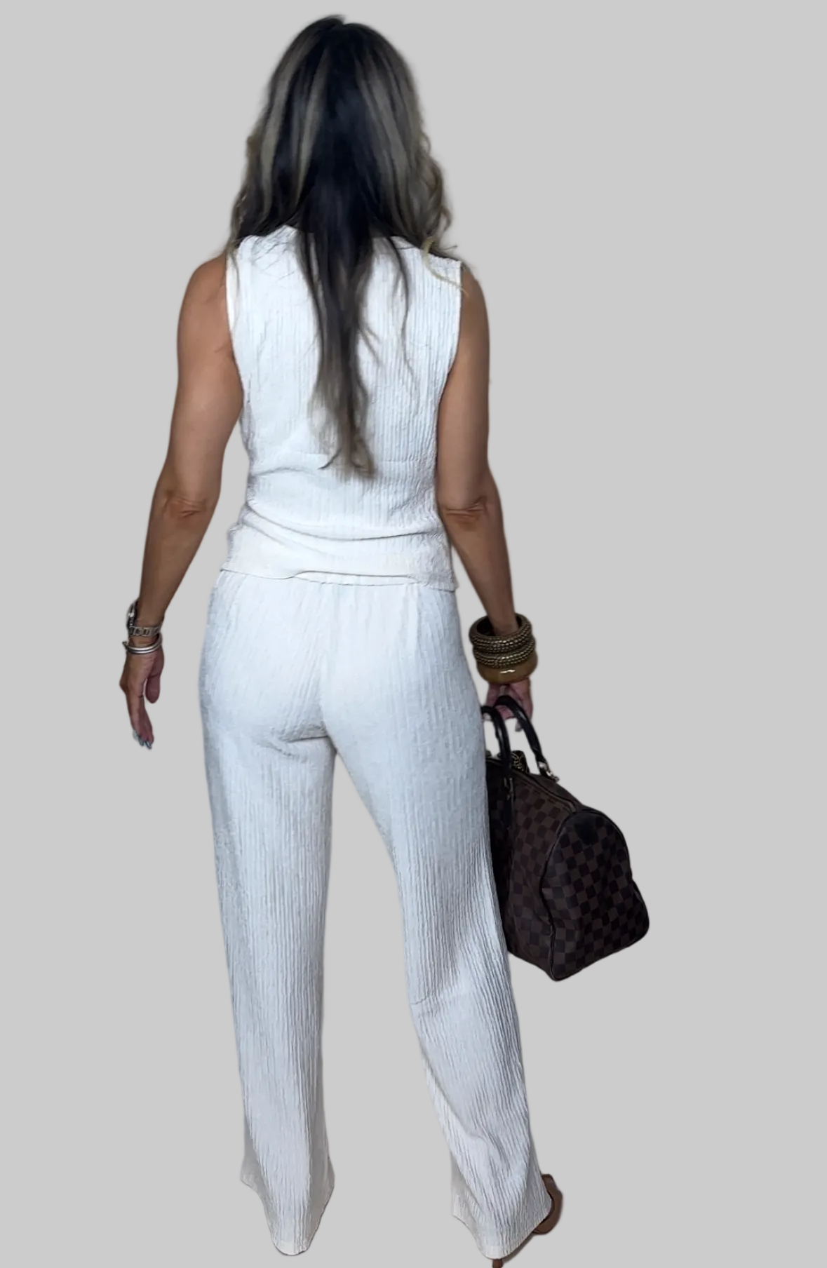 Ivory Trim Top & Pants Set