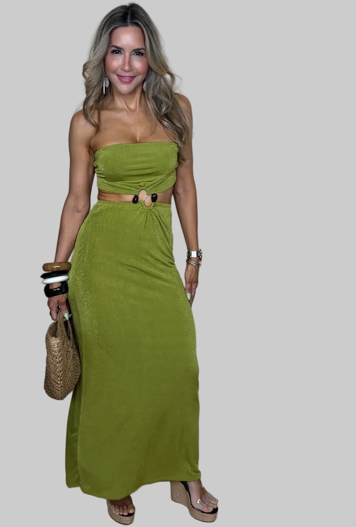 Strapless Cutout Maxi Dress