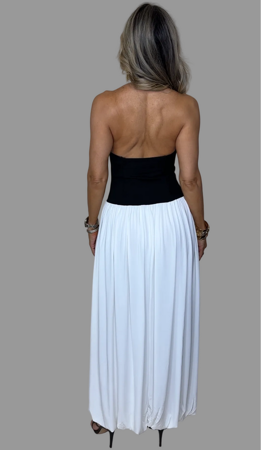 B & W Halter Dress
