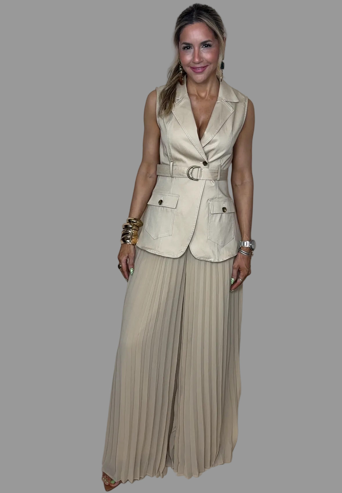 Pleated Palazzo Set