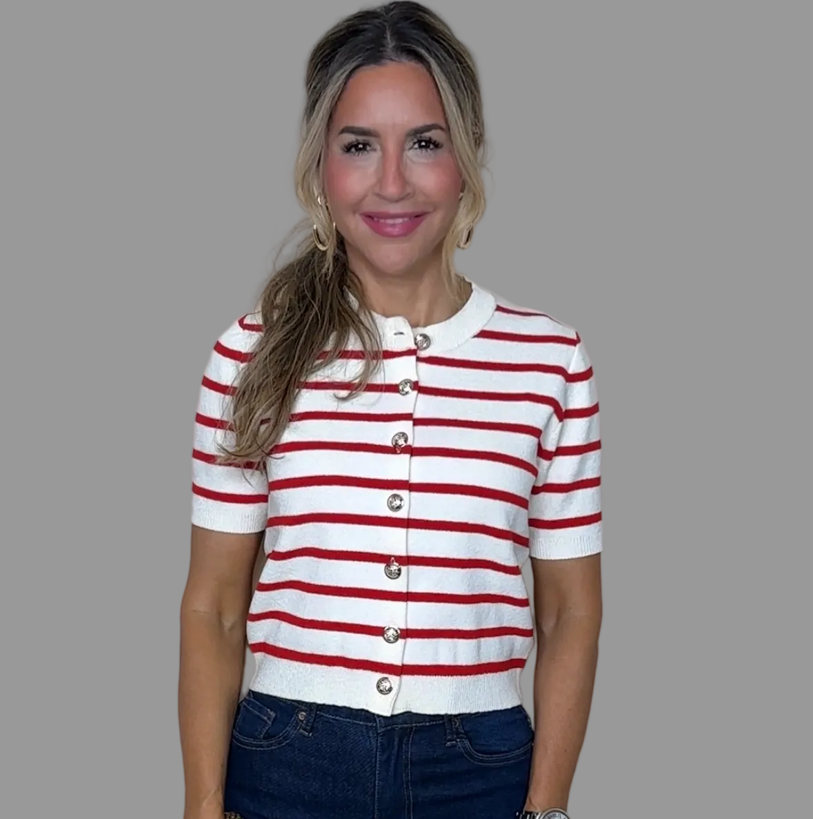 Red Stripes Top