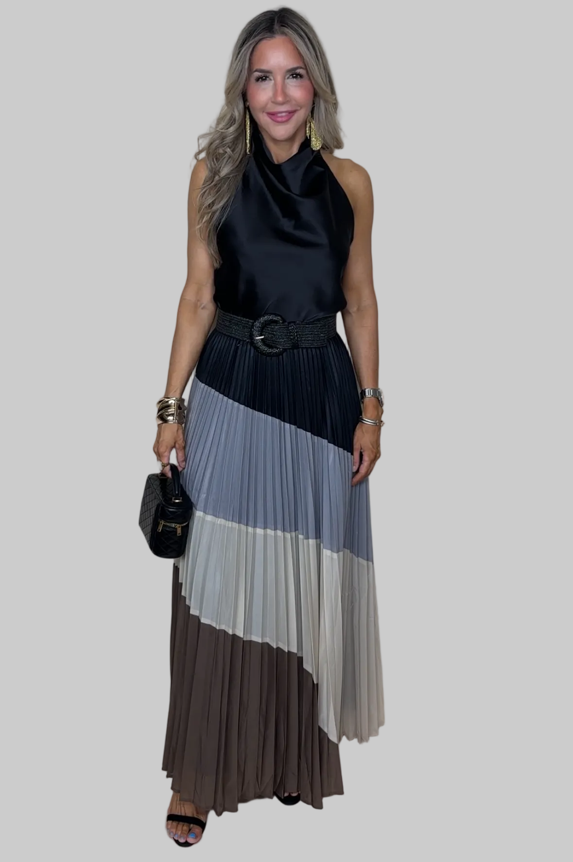 Pleated Maxi Skirt