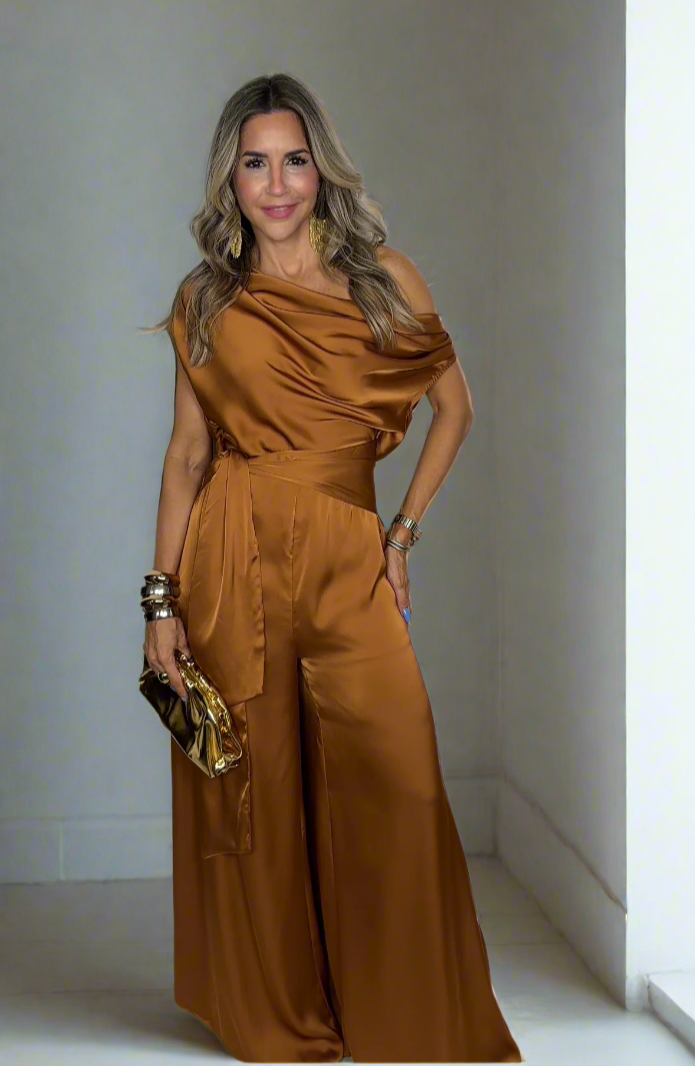 Copper Satin Jumpsuit