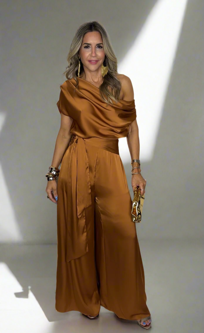 Copper Satin Jumpsuit