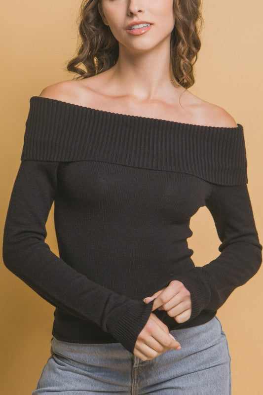 Off Shoulder Sweater Top