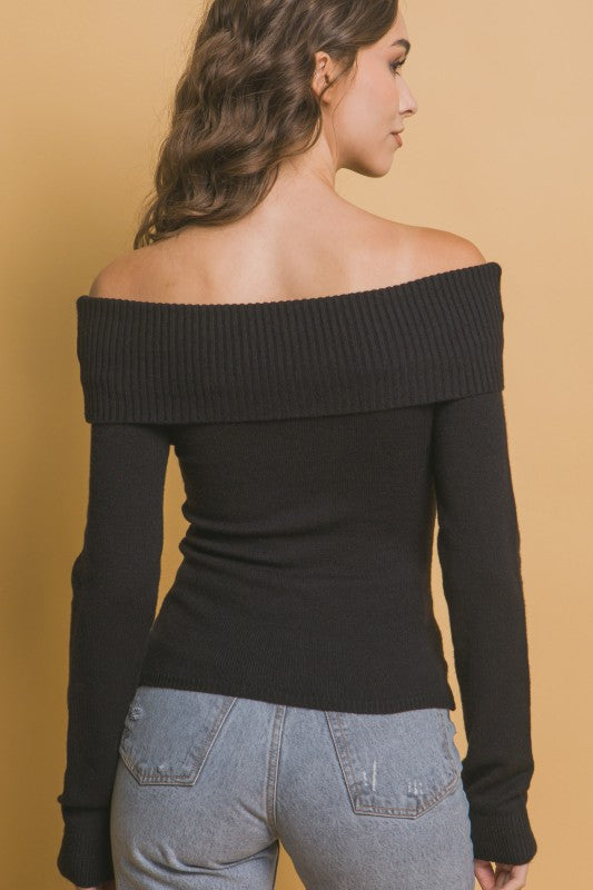 Off Shoulder Sweater Top
