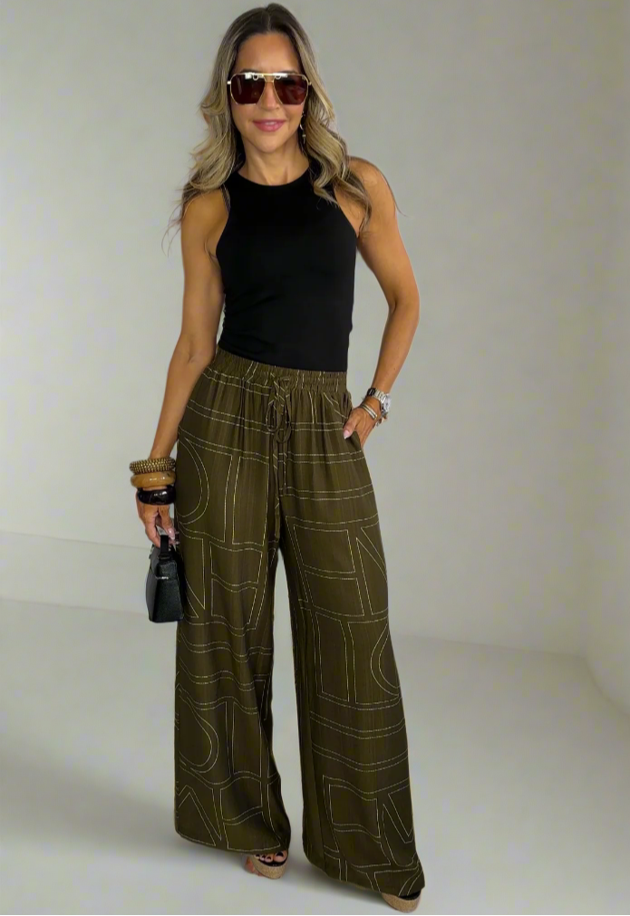 Olive Palazzo & Blouse Set