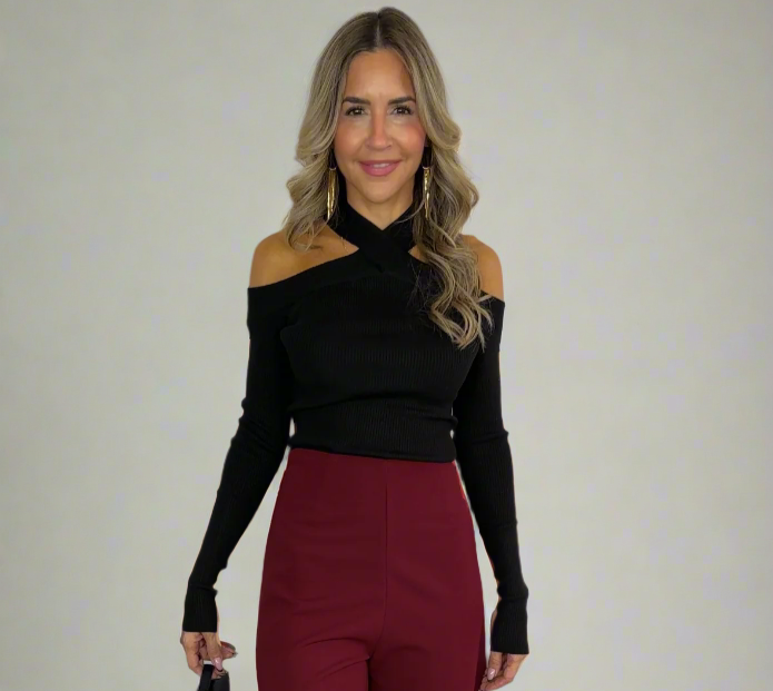 Off Shoulder Sweater Top