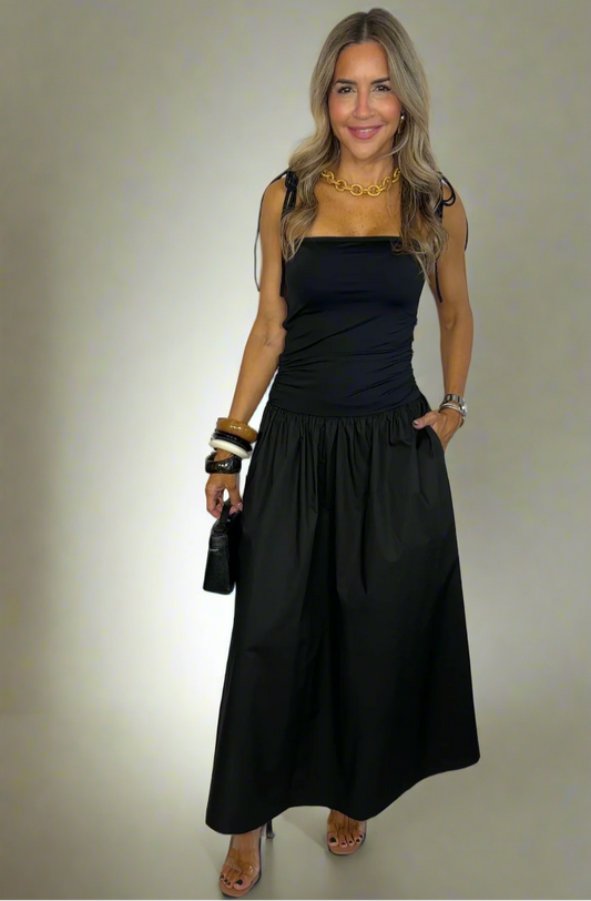 Black Poplin Maxi