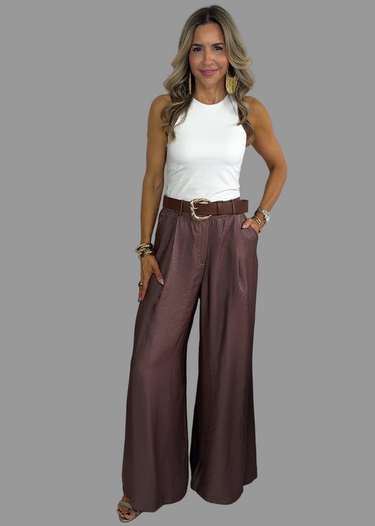 Satin Mocha Palazzo