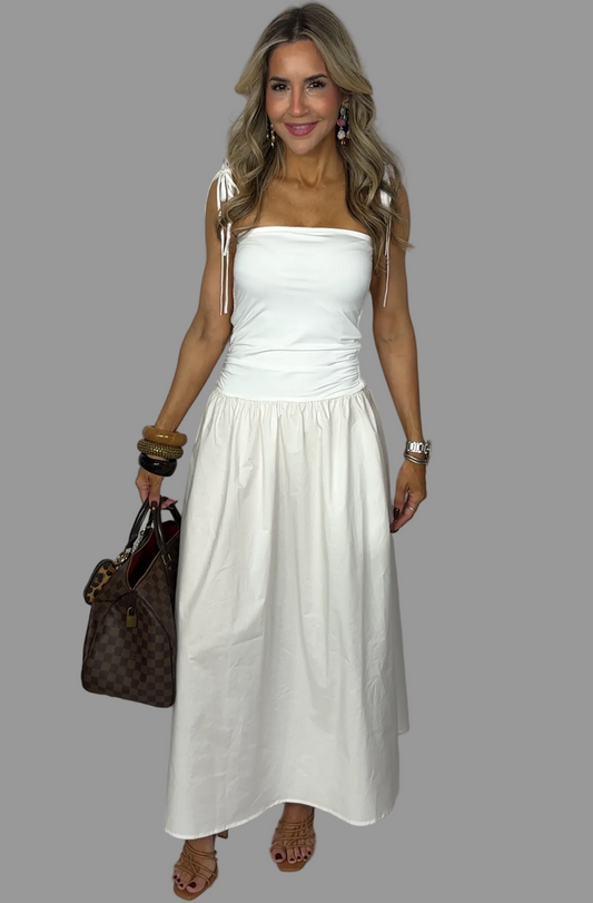 Ivory Flared Maxi Dress