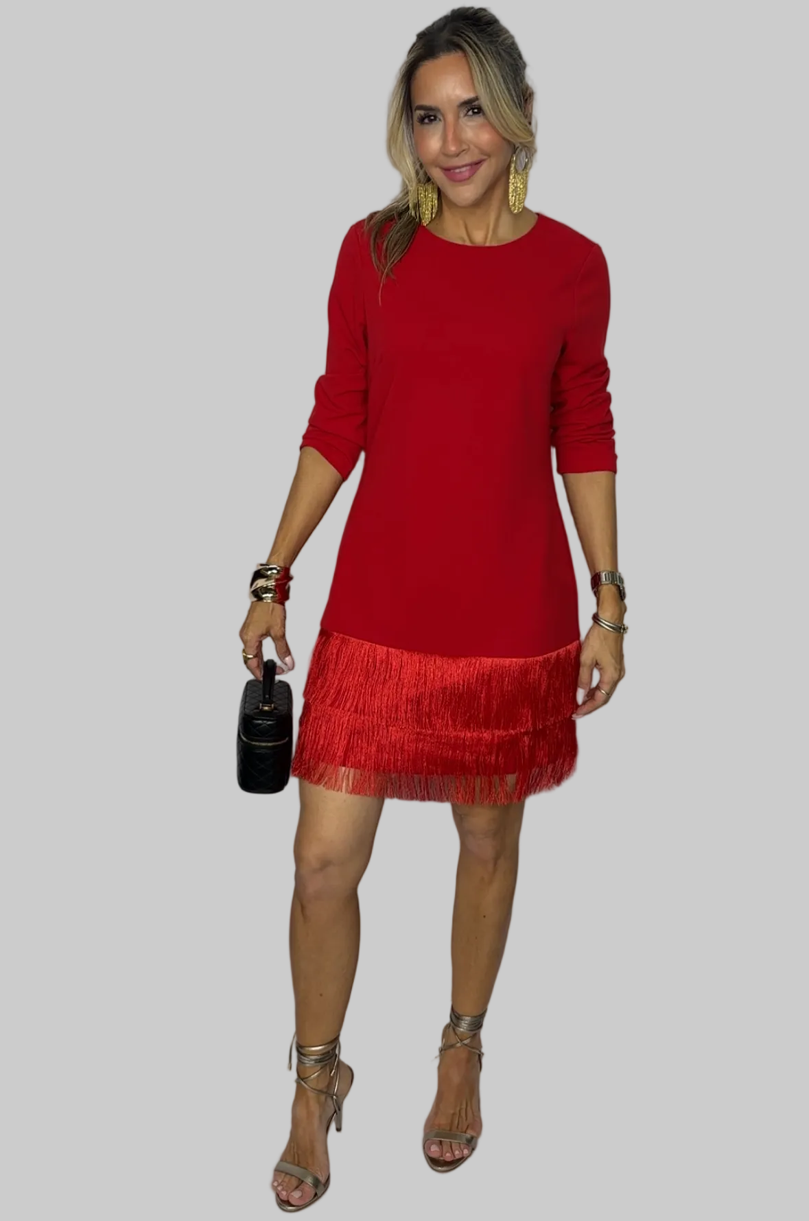 Red Fringe Mini Dress
