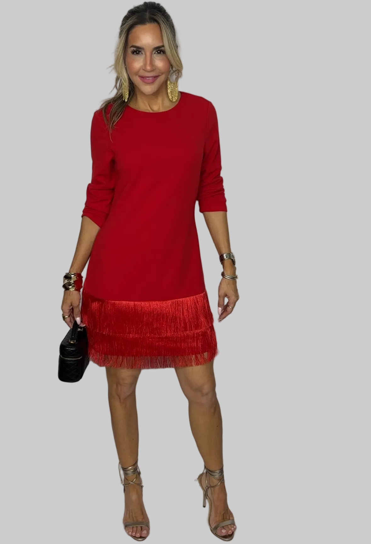 Red Fringe Mini Dress