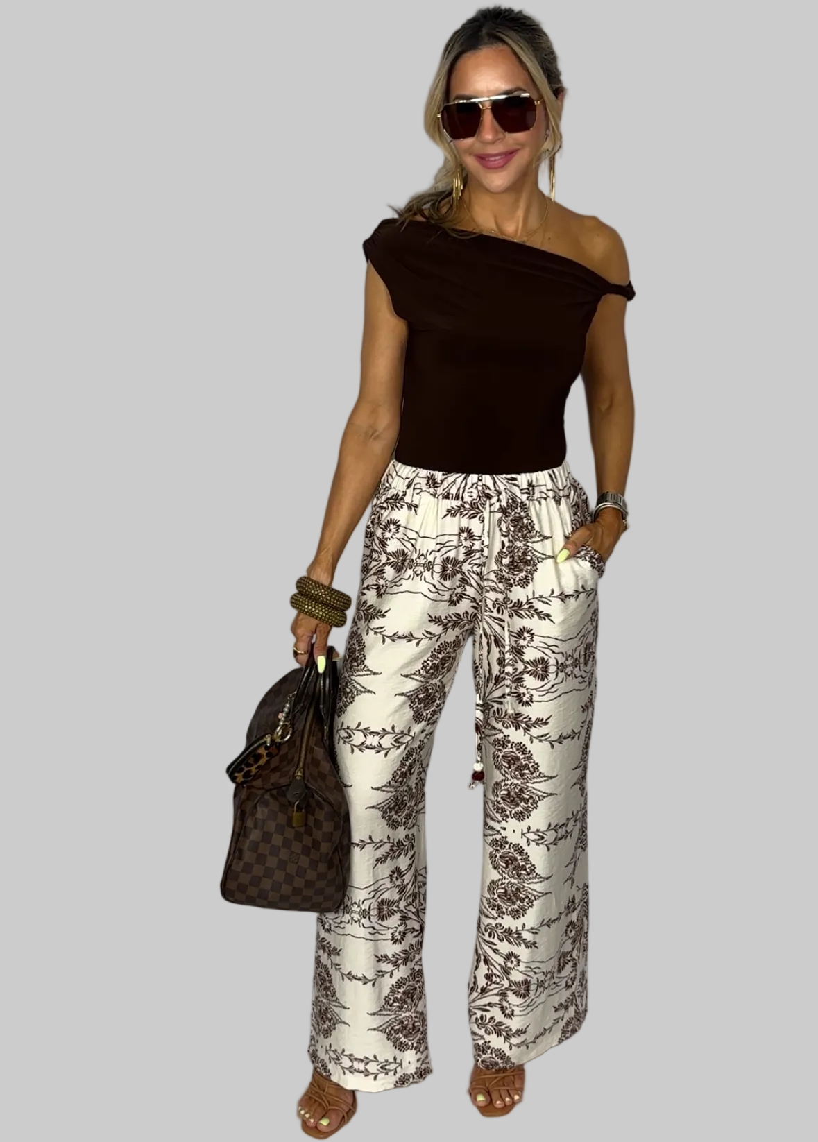Brown Print Palazzo