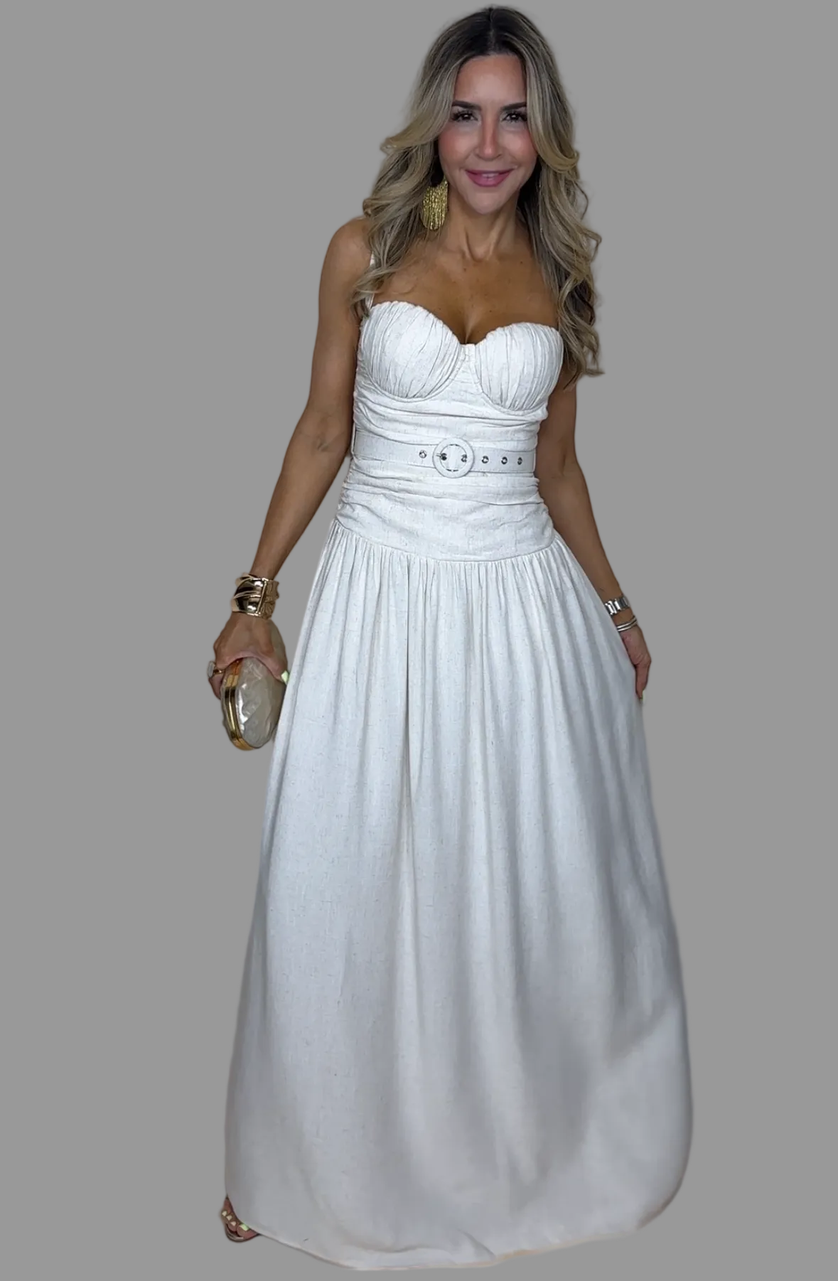 Linen Belted Dress