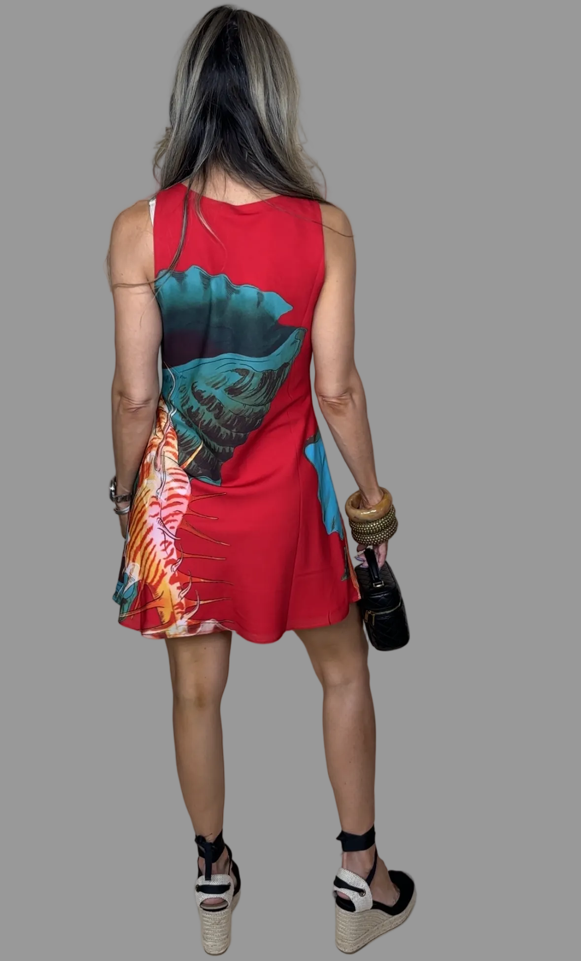 Red Print Mini Dress