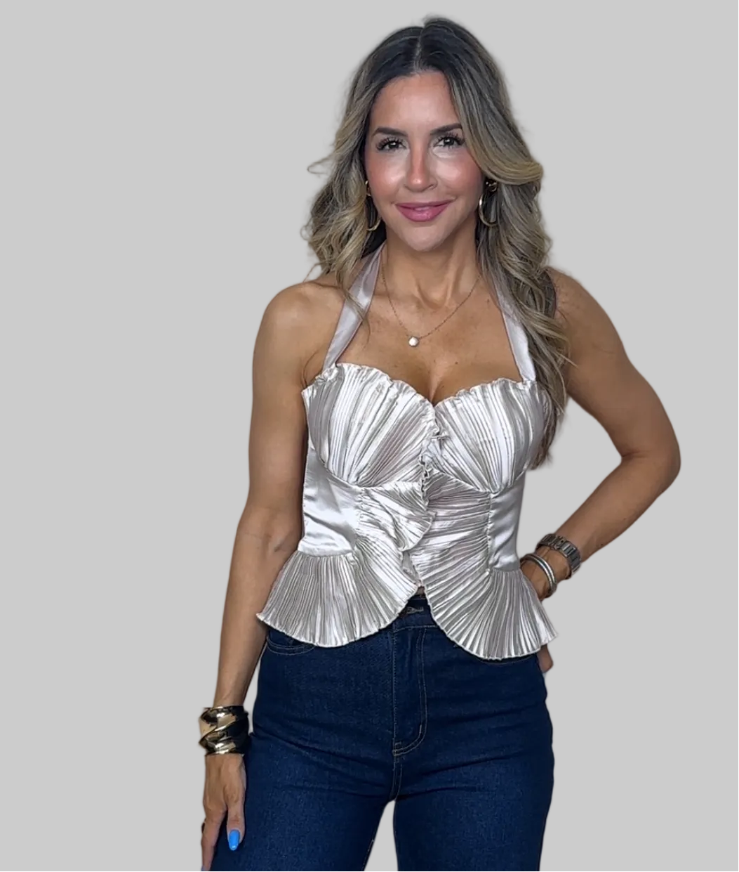 Champagne Corset Top