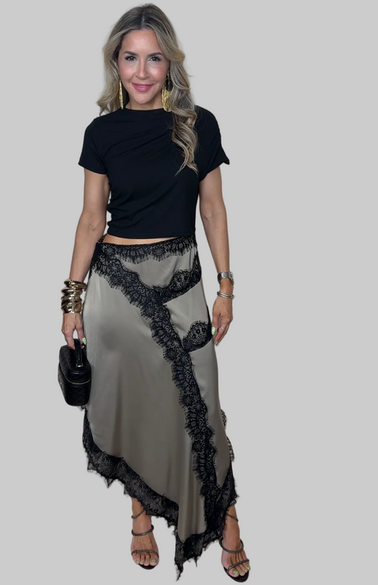 Asymmetrical Cutout Lace Dress