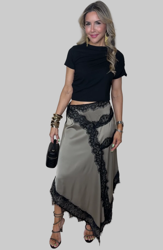 Asymmetrical Cutout Lace Dress