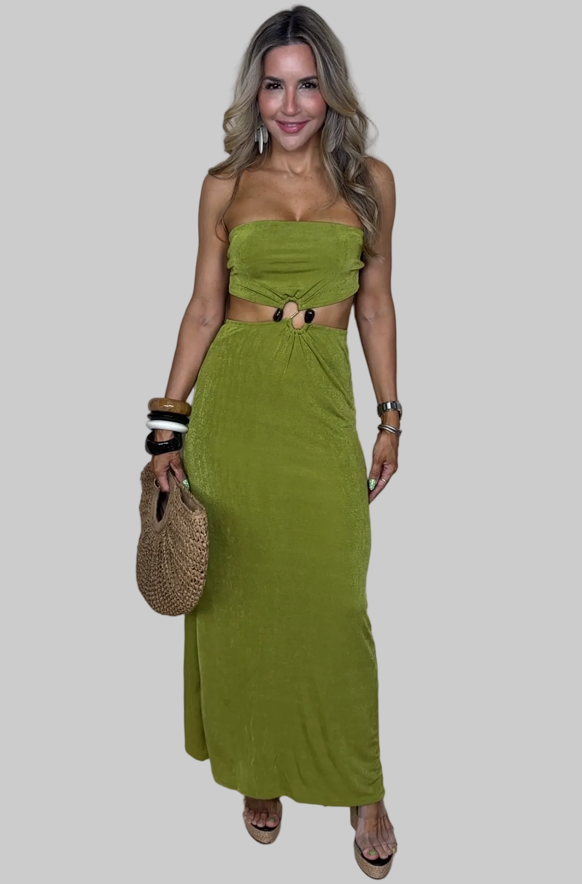 Strapless Cutout Maxi Dress