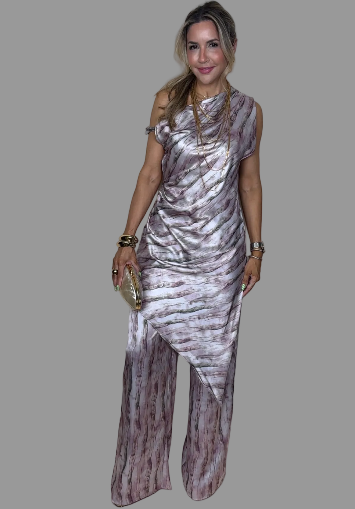 Pink Print Palazzo Set