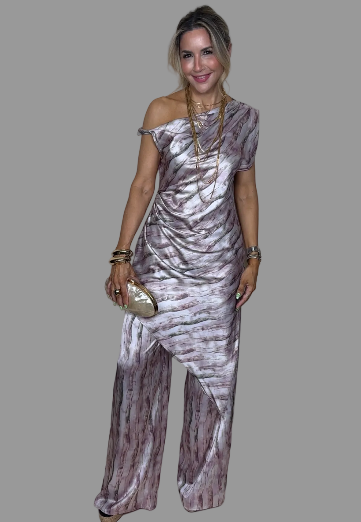 Pink Print Palazzo Set