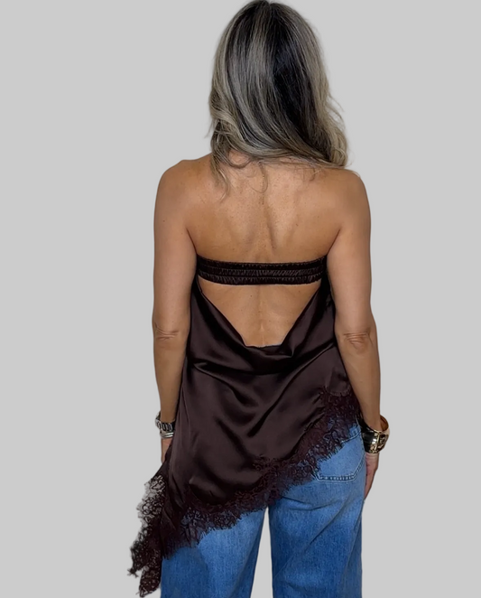 Strapless Satin Top