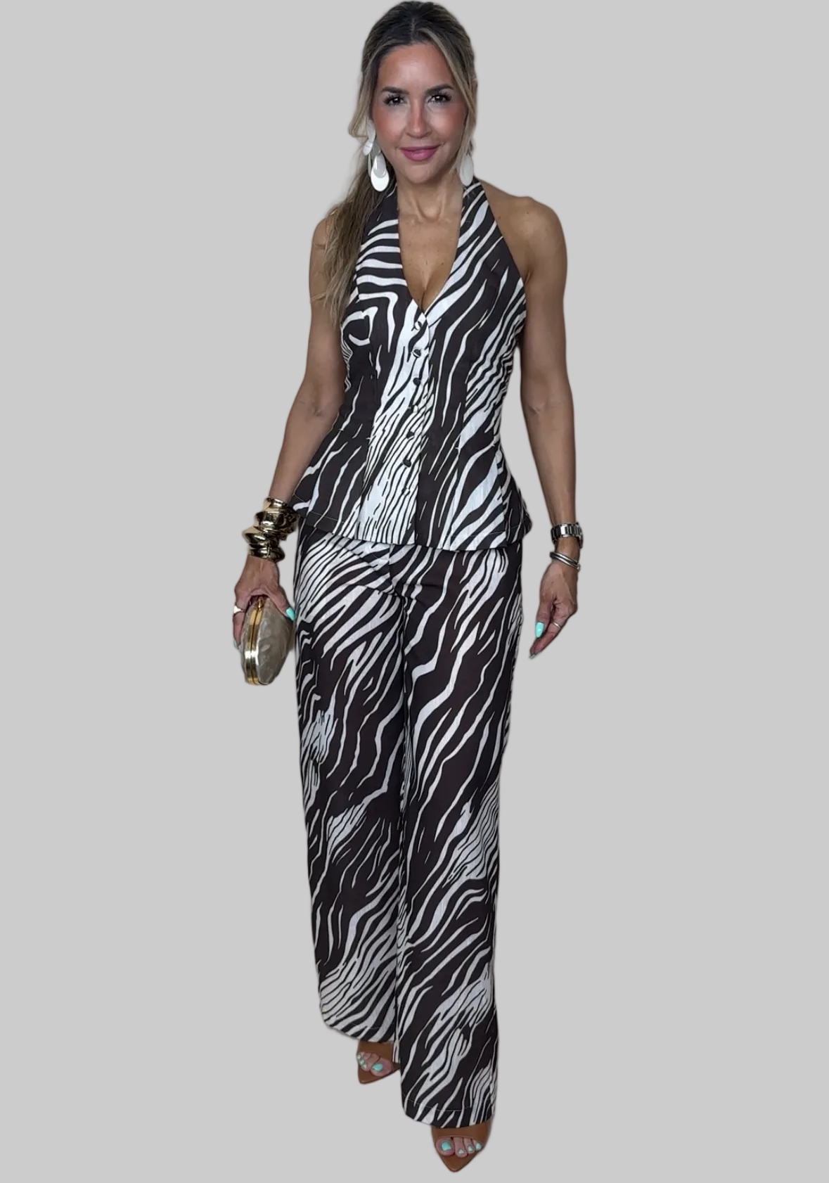 Linen Zebra Print Set