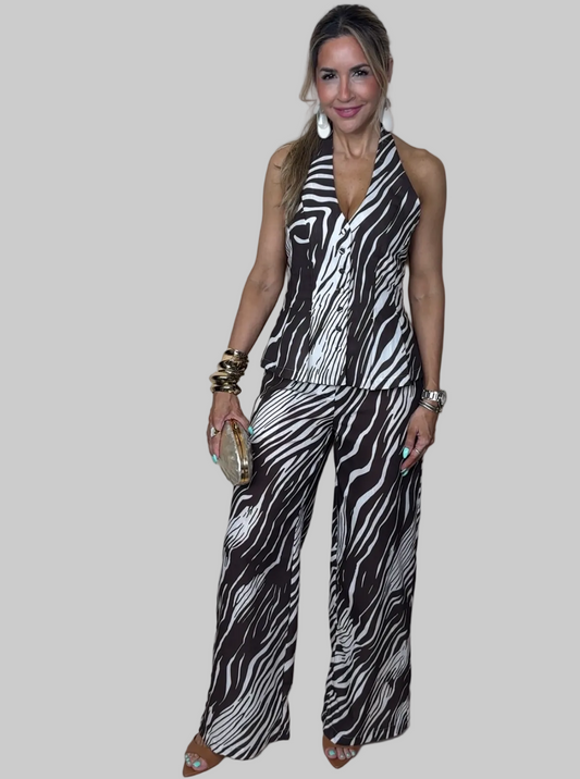 Linen Zebra Print Set