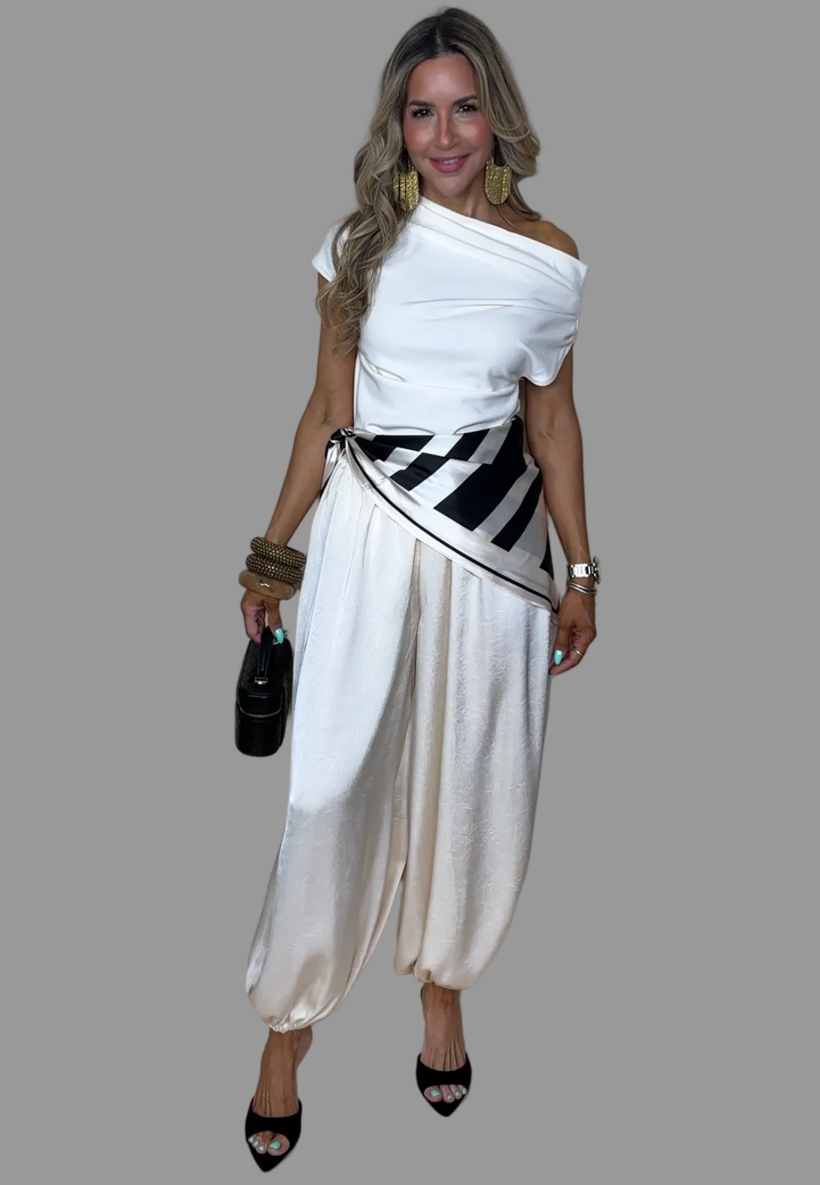 Scarf Wrap Balloon Pants