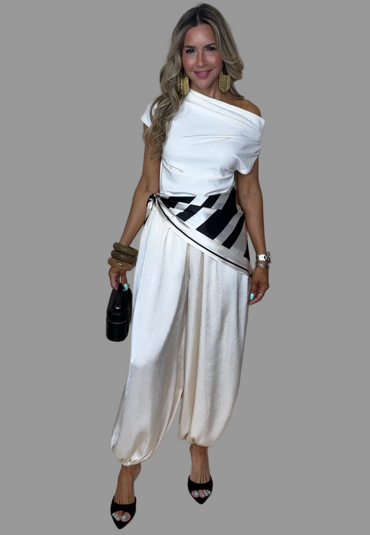 Scarf Wrap Balloon Pants