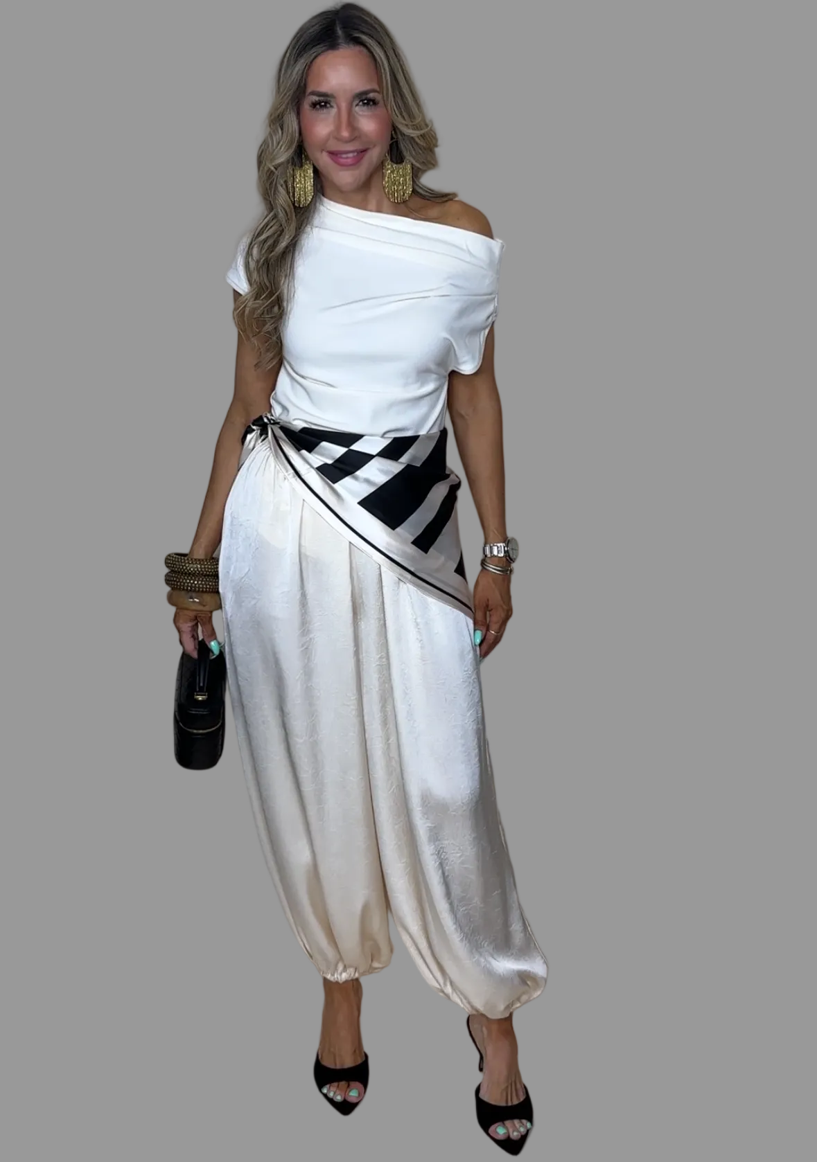 Scarf Wrap Balloon Pants