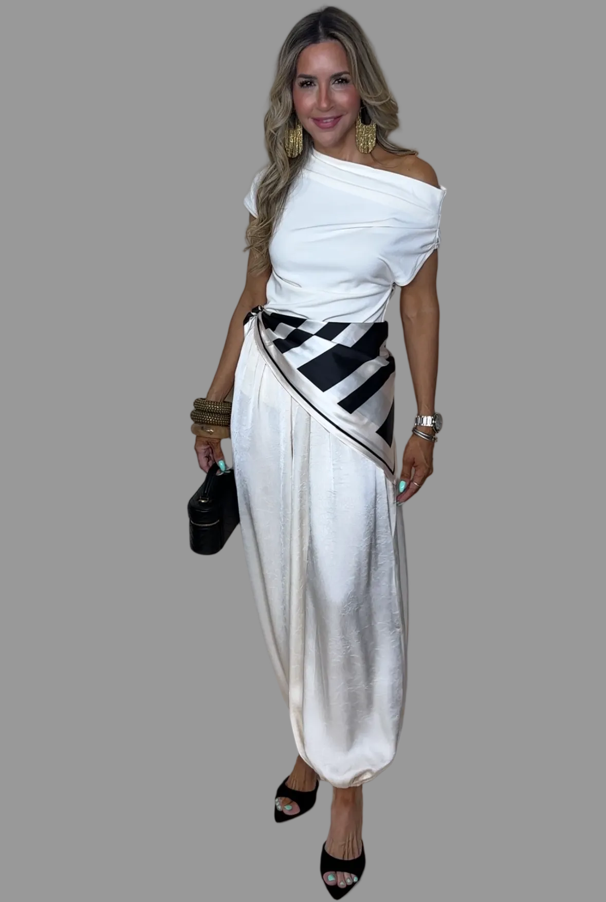 Scarf Wrap Balloon Pants