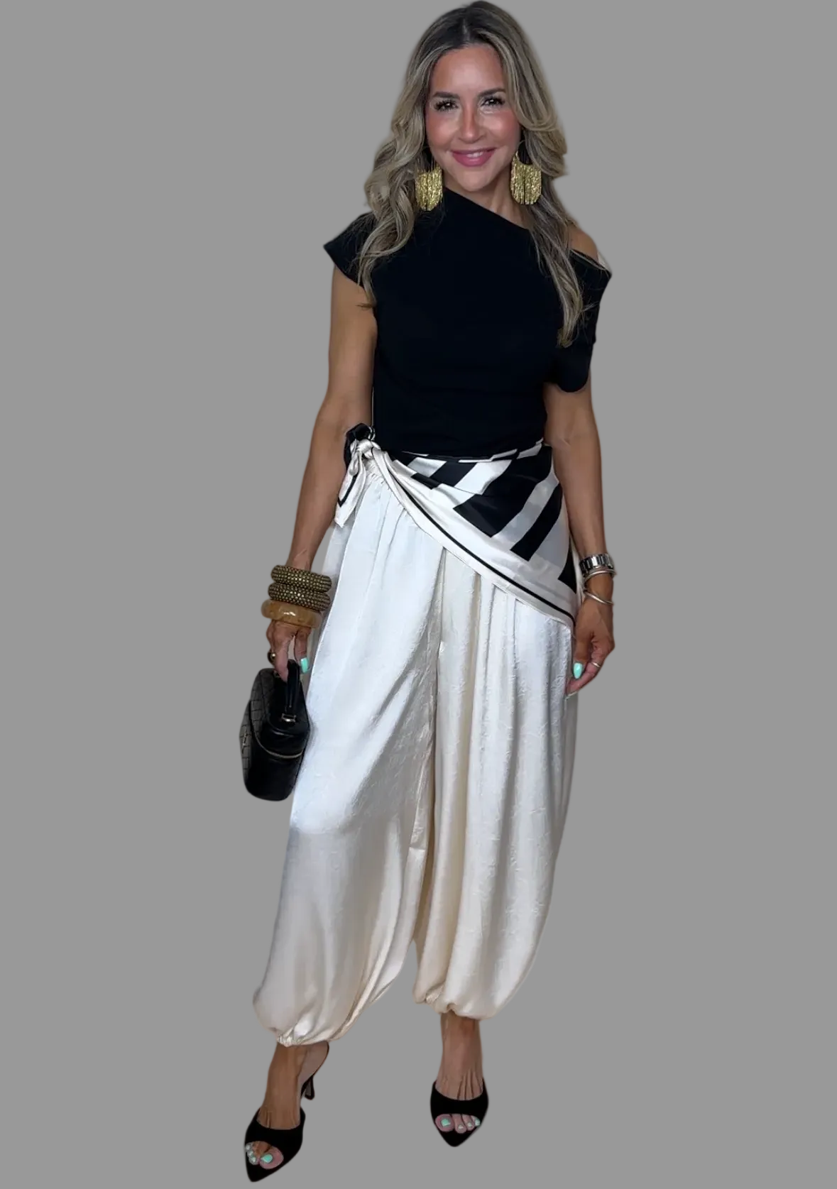 Scarf Wrap Balloon Pants