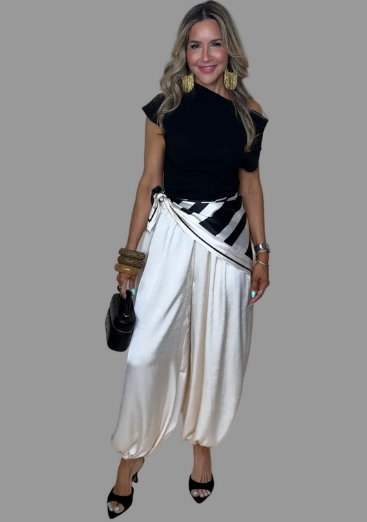 Scarf Wrap Balloon Pants
