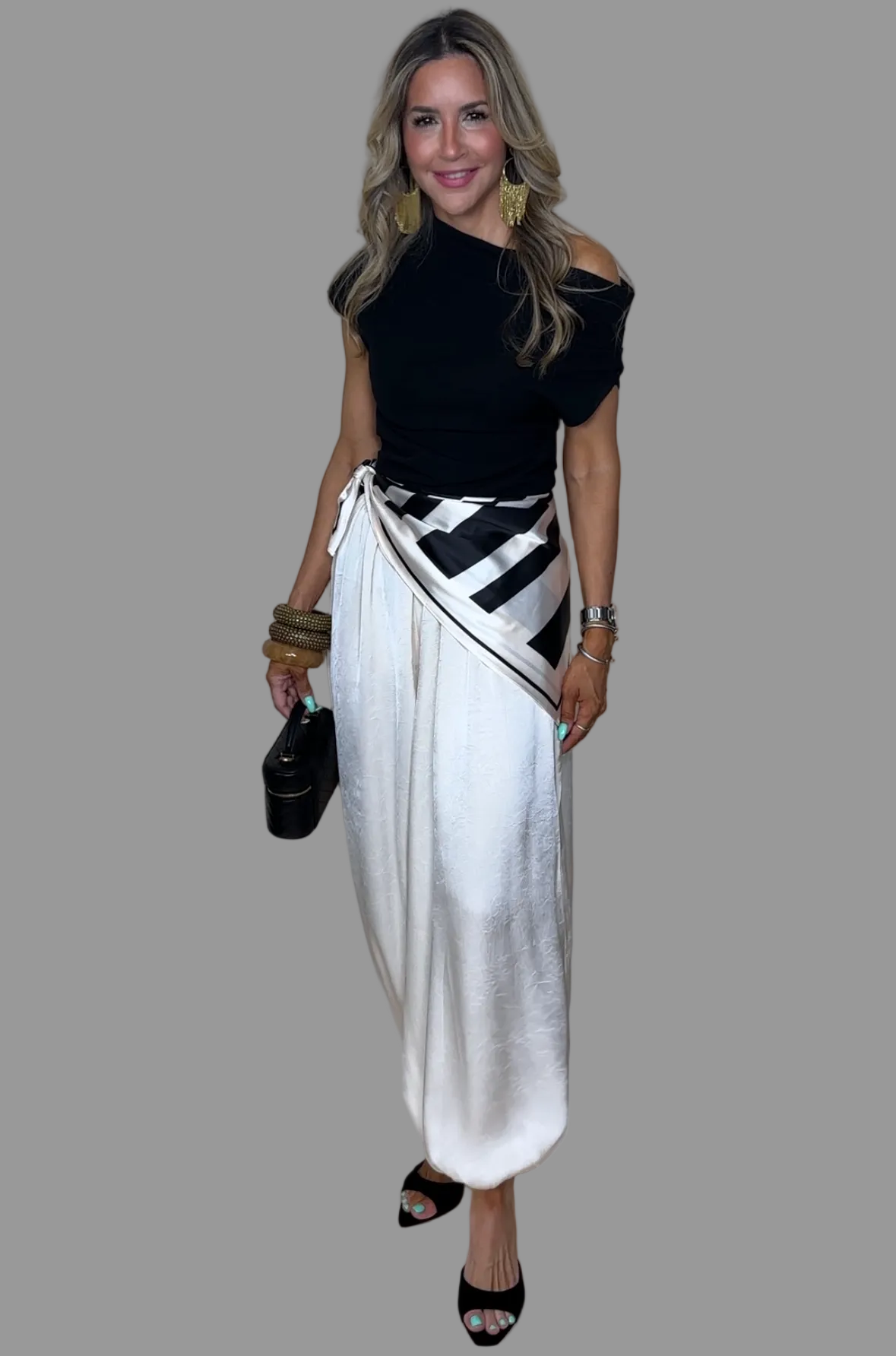 Scarf Wrap Balloon Pants