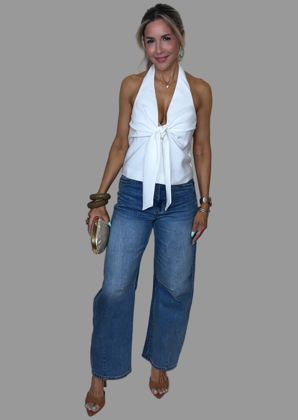 White Halter Top
