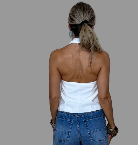 White Halter Top
