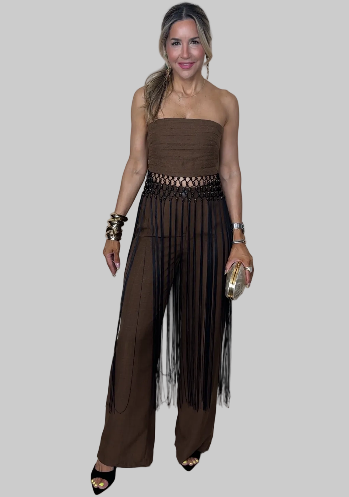 Brown Fringe Set