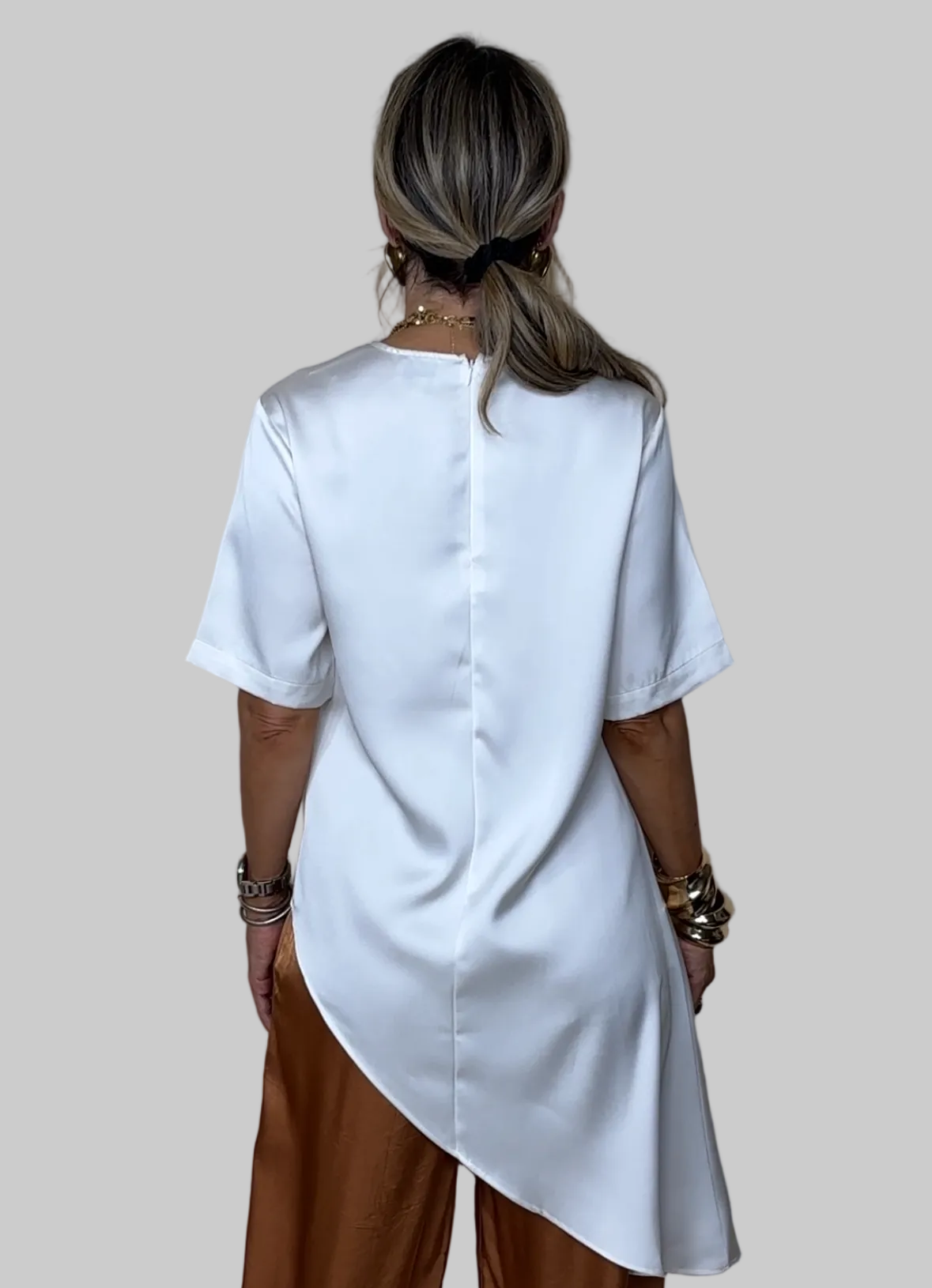 Asymmetric Satin Top