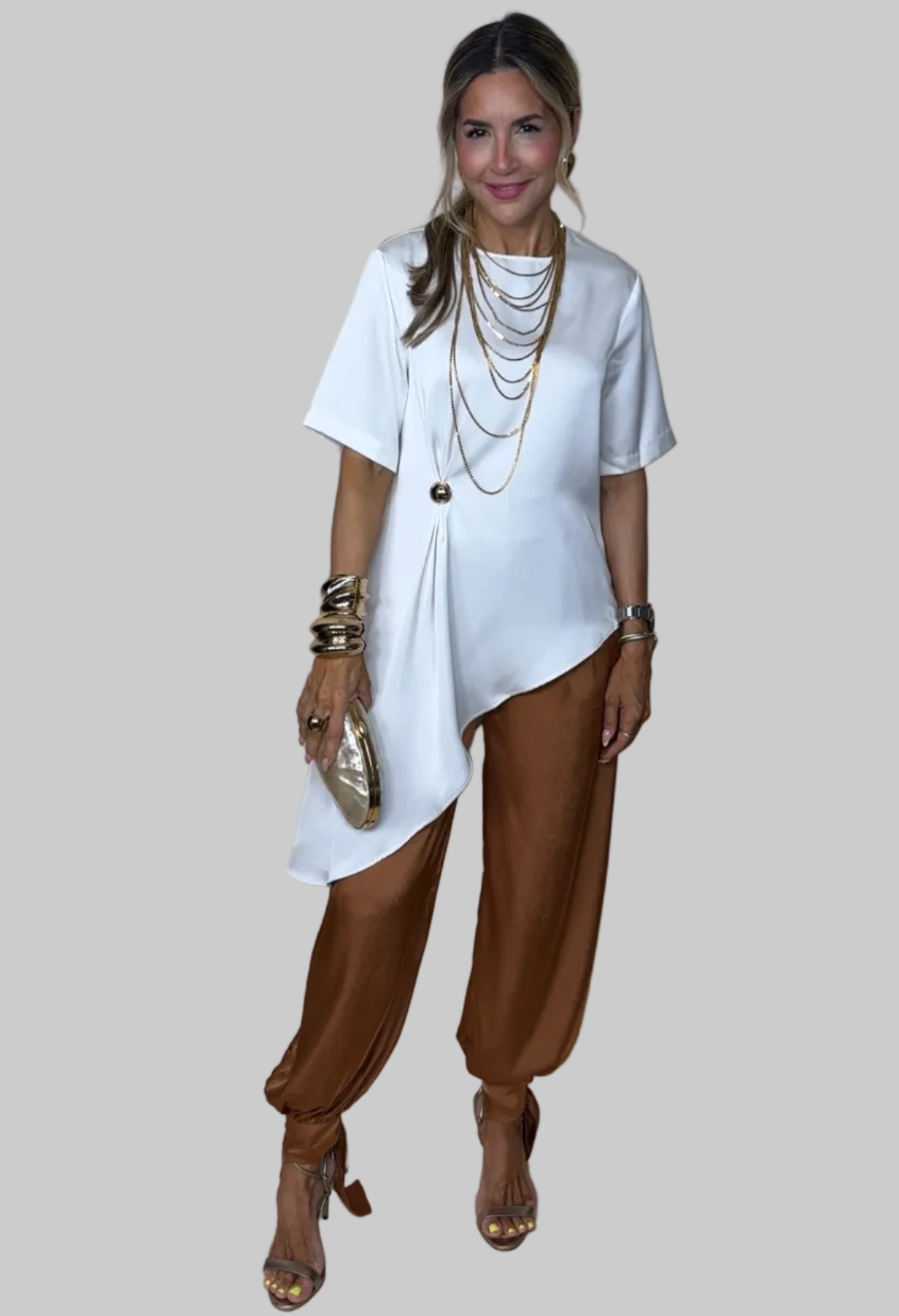 Asymmetric Satin Top